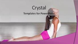  Presentation with weight loss - Cool new PPT theme with wellness pink - upward facing dog backbend pose backdrop and a light gray colored foreground