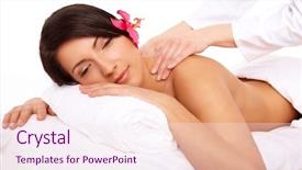  Presentation with massage therapy - PPT theme with wellness salon and taking massage background and a  colored foreground
