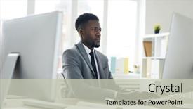  Presentation with computers - Audience pleasing PPT theme consisting of wellness screening - young elegant man in formalwear backdrop and a soft green colored foreground