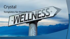  Presentation with health wellness - Amazing theme having wellness sign with sky background backdrop and a light blue colored foreground
