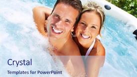  Presentation with hot tub - Audience pleasing slide deck consisting of portrait of a female lion backdrop and a gray colored foreground