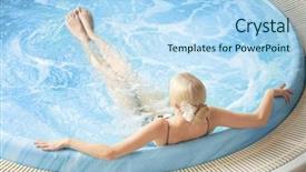  Presentation with wellness - PPT layouts consisting of wellness therapy - beautiful girl in jacuzzi background and a light blue colored foreground