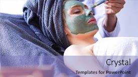  Presentation with hero mask woman - Colorful PPT theme enhanced with wellness therapy - beautiful woman having mask lying backdrop and a light blue colored foreground