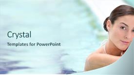  Presentation with seawater - Audience pleasing presentation design consisting of wellness therapy - beautiful young woman relaxing backdrop and a  colored foreground