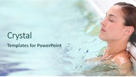  Presentation with seawater - Audience pleasing PPT theme consisting of wellness therapy - beautiful young woman relaxing backdrop and a  colored foreground