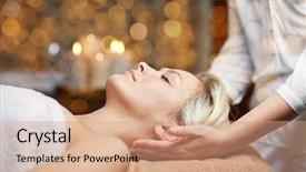  Presentation with young healthy people - Cool new presentation theme with wellness therapy - people beauty spa healthy lifestyle backdrop and a coral colored foreground