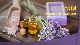  Presentation with lavender flowers - PPT theme enhanced with wellness-treatments-with-lavender-flowers background and a tawny brown colored foreground