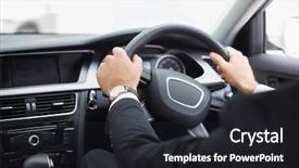  Presentation with drivers - Cool new theme with wellness wheel - businessman in the drivers seat backdrop and a dark gray colored foreground