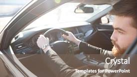 Presentation with driving - Beautiful theme featuring wellness wheel - cropped image of bearded man backdrop and a violet colored foreground