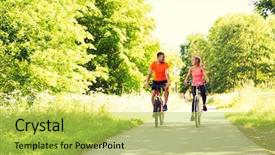  Presentation with sport and health - Cool new slide set with wellness wheel - fitness sport people and healthy backdrop and a yellow colored foreground