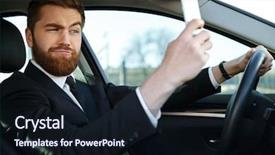  Presentation with car business - Slides having wellness wheel - side view of bearded business background and a wine colored foreground