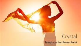  Presentation with sun life - PPT layouts with wellness-woman-body-silhouette-curves background and a blonde colored foreground