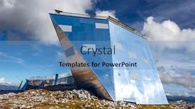  Presentation with heritage - Audience pleasing presentation consisting of welterbespirale world heritage spiral viewing platform located at 2100 meters on the krippenstein of the dachstein mountains range in obertraun austria backdrop and a teal colored foreground