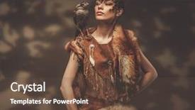  Presentation with mythology - Amazing PPT layouts having werewolf mythology - woman shaman in ritual garment backdrop and a tawny brown colored foreground