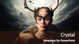  Presentation with mythology - Amazing slide set having werewolf mythology - woman shaman in ritual garment backdrop and a tawny brown colored foreground