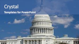  Presentation with united states capitol building - Audience pleasing PPT theme consisting of east west - united states capitol building backdrop and a ocean colored foreground