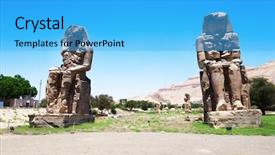  Presentation with west africa - PPT layouts having west africa - egypt luxor the colossi background and a cyan colored foreground