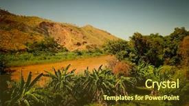  Presentation with africa madagascar - Slide set enhanced with west africa - tsiribina river with lush coastline background and a tawny brown colored foreground