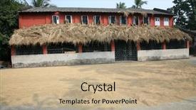  Presentation with rice bags - PPT layouts consisting of west bengal - harvested rice being dried background and a  colored foreground