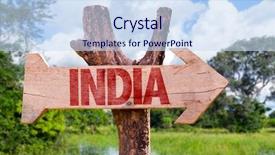  Presentation with blue aged wood sign - Audience pleasing PPT theme consisting of west bengal - india wooden sign with forest backdrop and a sky blue colored foreground
