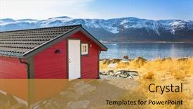  Presentation with fiord - Cool new theme with west coastline with fiord backdrop and a yellow colored foreground