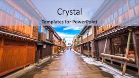  Presentation with indo japan - Colorful theme enhanced with west culture - kanazawa japan at the historic backdrop and a light blue colored foreground