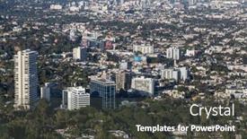  Presentation with towers - Audience pleasing presentation theme consisting of west-hollywood-california-usa-april backdrop and a dark gray colored foreground