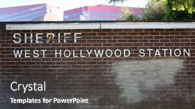  Presentation with sheriff - Slides with west-hollywood-california-usa-november background and a dark gray colored foreground