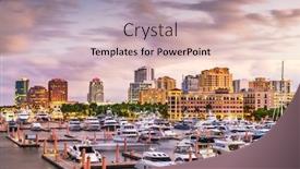  Presentation with florida beach - Cool new slide set with west palm beach florida usa downtown skyline on the intracoastal waterway at dusk backdrop and a soft green colored foreground