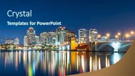  Presentation with florida beach - Beautiful PPT theme featuring west-palm-beach-florida-usa backdrop and a ocean colored foreground