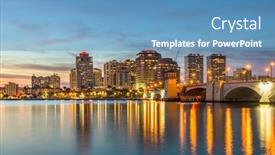  Presentation with florida beach - PPT theme having west-palm-beach-florida-usa background and a teal colored foreground