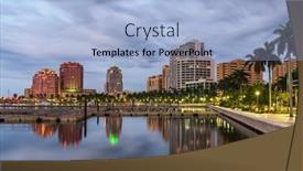  Presentation with florida beach - Presentation design consisting of west-palm-beach-florida-usa background and a light blue colored foreground