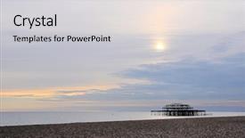  Presentation with west - Audience pleasing PPT layouts consisting of west pier in brighton uk backdrop and a light gray colored foreground