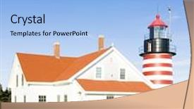  Presentation with maine - Cool new PPT layouts with west quoddy head lighthouse maine usa backdrop and a light blue colored foreground