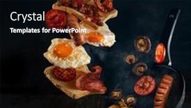  Presentation with western - Cool new PPT layouts with western-big-breakfast-with-sausages backdrop and a black colored foreground