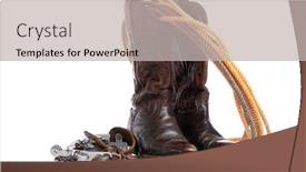  Presentation with western - Beautiful slides featuring western-boots-and-a-lap backdrop and a light gray colored foreground