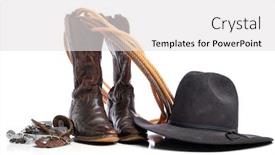  Presentation with western cowboy - Amazing PPT layouts having western-boots-and-a-lap backdrop and a white colored foreground