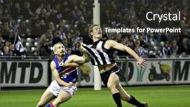  Presentation with western - Audience pleasing presentation theme consisting of western-bulldog-jason-akermanis backdrop and a dark gray colored foreground