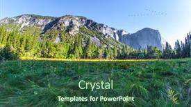  Presentation with yosemite - Beautiful PPT theme featuring western-cordillera-yosemite-valley backdrop and a ocean colored foreground