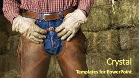  Presentation with western cowboy - PPT layouts with western cowboy - close up of man background and a tawny brown colored foreground
