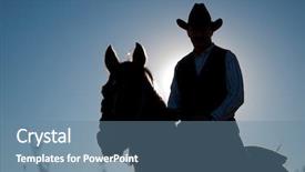  Presentation with western cowboy - Amazing presentation having western cowboy - man and horse silhouetted backdrop and a seafoam green colored foreground