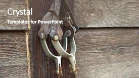  Presentation with western cowboy - Cool new slide set with western cowboy - old rowels spurs hung up backdrop and a gray colored foreground