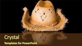  Presentation with western cowboy - Audience pleasing slide deck consisting of western cowboy - straw hat front view studio backdrop and a tawny brown colored foreground