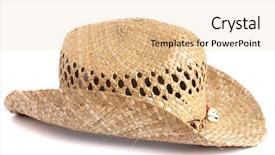 Presentation with western cowboy - Cool new PPT theme with western cowboy - straw hat isolated backdrop and a lemonade colored foreground