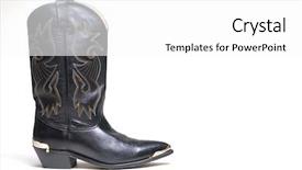  Presentation with western cowboy - Audience pleasing PPT theme consisting of western cowboy black boots backdrop and a white colored foreground