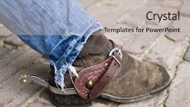  Presentation with country western - Amazing presentation theme having western dance - country-boots with spurs for horses backdrop and a light gray colored foreground