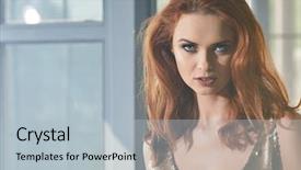  Presentation with actor - Presentation consisting of western dance - side half body portrait background and a light blue colored foreground