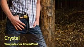  Presentation with country western - PPT theme with western fashion - country man background and a tawny brown colored foreground