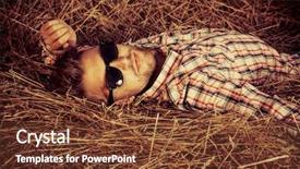  Presentation with dead egret birds lying - Cool new slides with western fashion - handsome young man lying backdrop and a  colored foreground