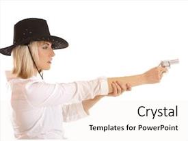 Western Girl With Gun Isolated PPT template 46 | CrystalGraphics